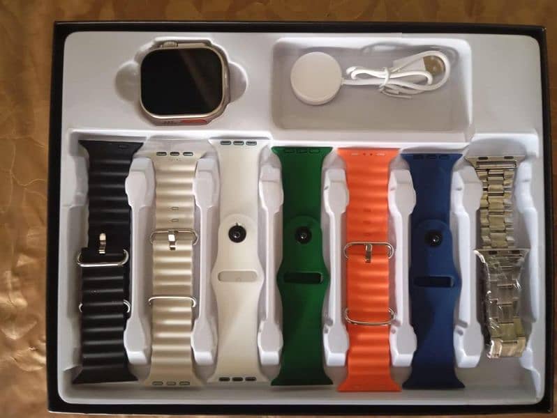 smart watch with 7 straps. fitness tracker and health monitor 3