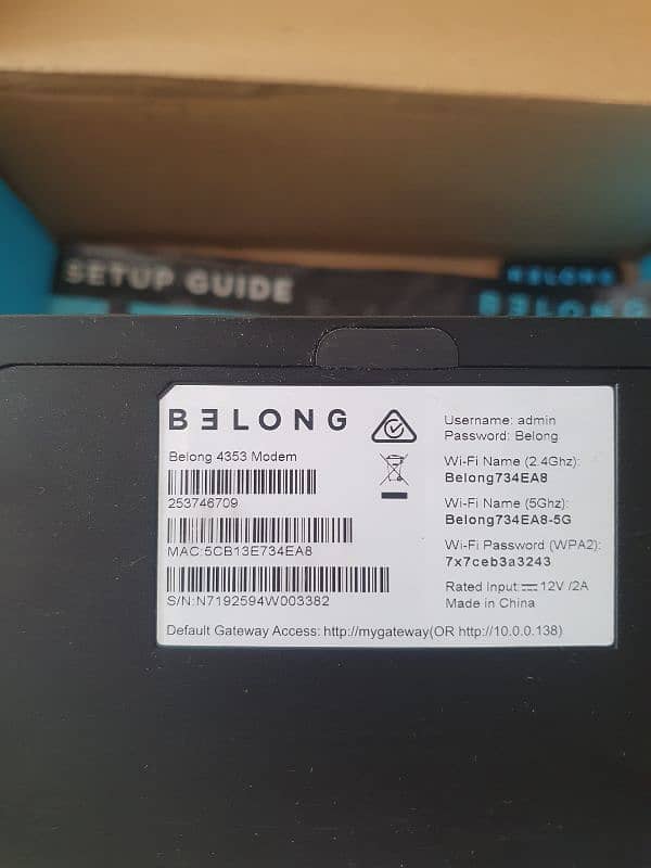 belong modems/ router dual channel 5ghz and 2.4ghz  total 2 modems 2