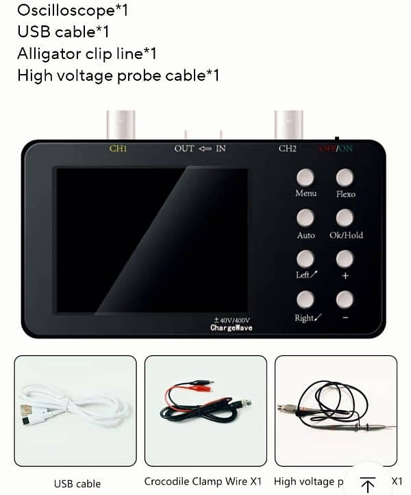 Electrictronics Oscilloscope 10Mhz 50M/ch 2 Channel SCO2 with probes 0