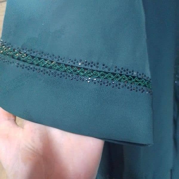 Beautiful Dark green Abaya with scarf 1