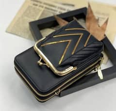 Black PU Leather Women's Crossbody Bag