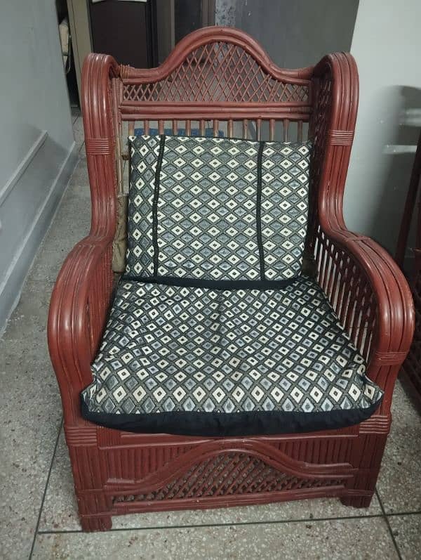 cane sofa 3+1+1 seated with one cane table 3