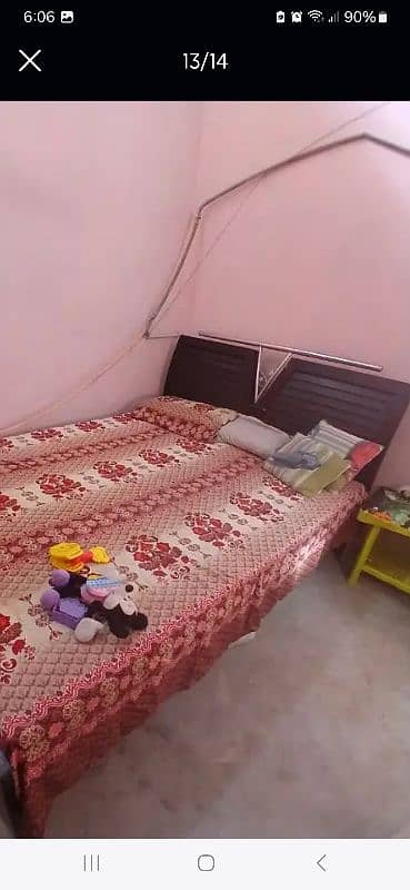 queen bed and side table for sale 0