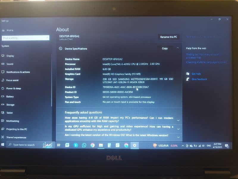 Dell Lattitude E7440 Core I5 Vpro 3