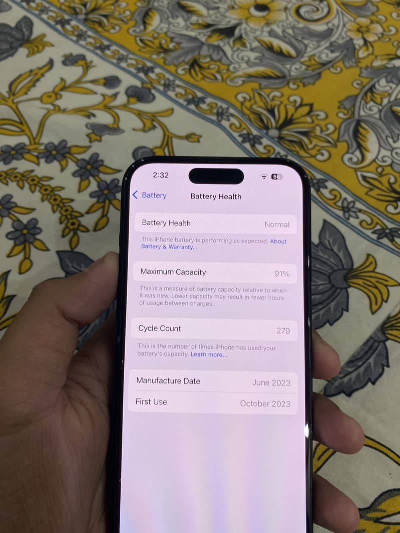 I phone 15 pro (jv) 128 gb blue colour 6