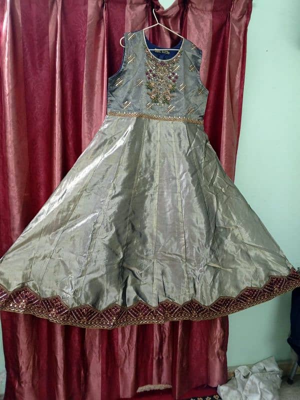 Bridal angrakha Style embroiderd frock dupata 0