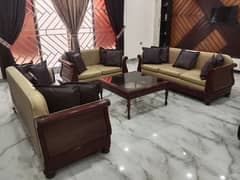 8 seater wooden sofa set with table