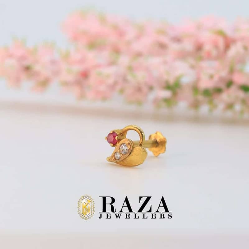 gold nosepin | elegant nosepin | daily wear nose pin | traditional 1