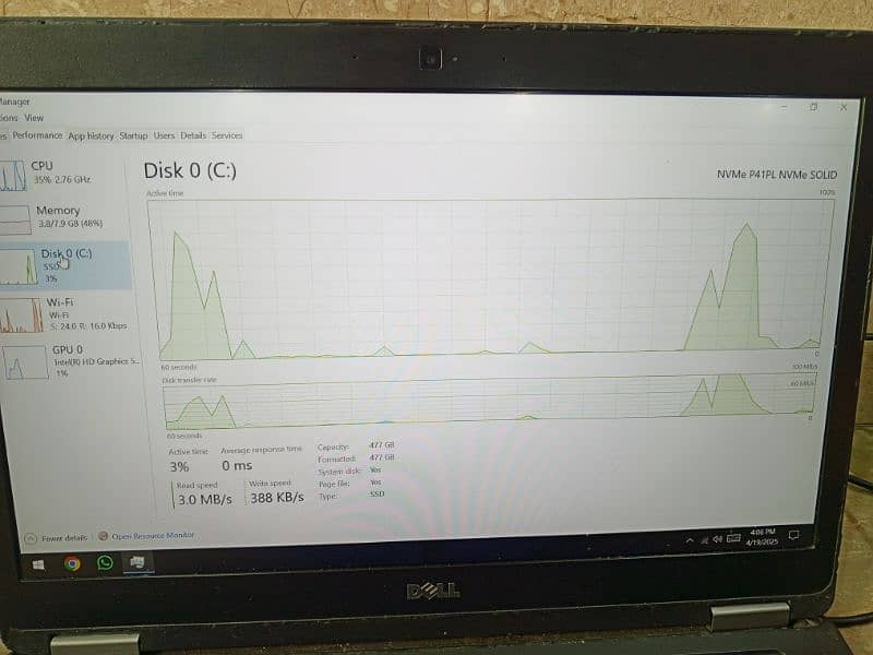Dell core i5-6gen 8Gb DDR4 ram 512 NVMe windows 10 pro 17
