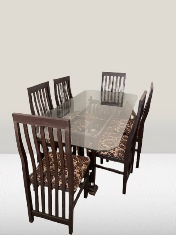 Dining Table |Glass top Dining|6 seater dining| Wooden  Dining 0