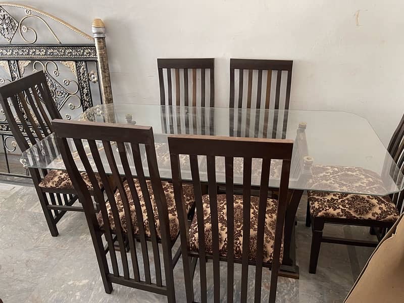 Dining Table |Glass top Dining|6 seater dining| Wooden  Dining 3
