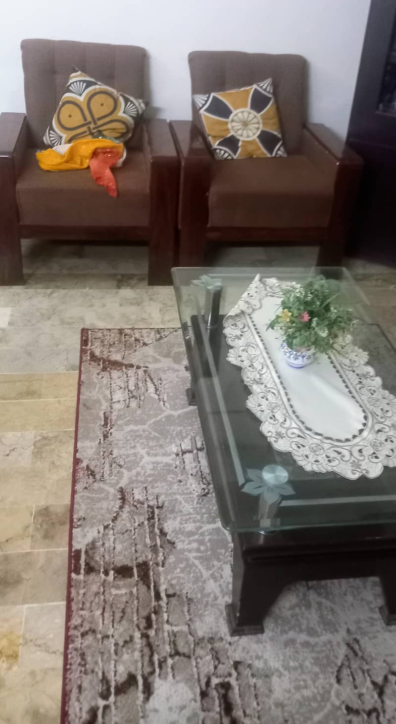 5 seater luxury Sofa Set with glass tables 2