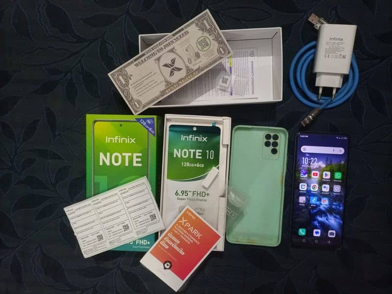 Infinix note 10 with complete box and charger for sale 6