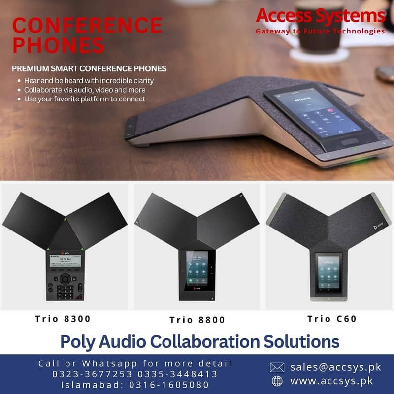 Speakerphone |Zoom |Poly Trio 8500 | Mic CADU7|Accsys. pk|0335-3448413 0