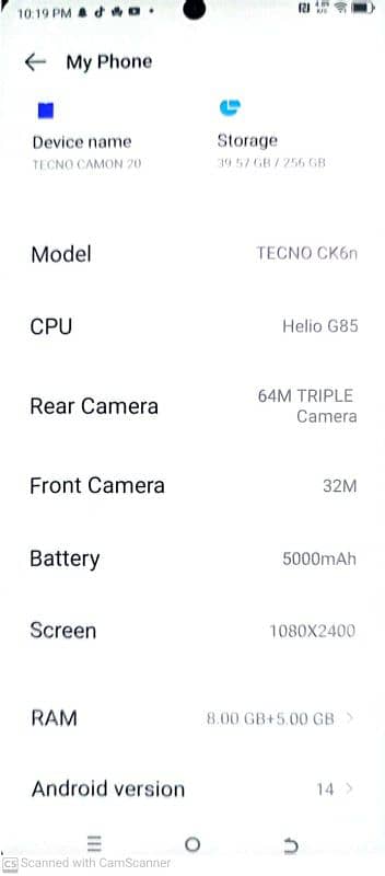 tecno camon new condition 20 8 GB ram | 256 GB storage 5