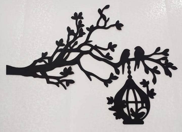 3D Tree With Birds On Nest Wooden Wall Art 1