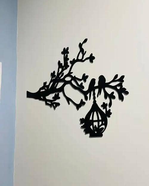 3D Tree With Birds On Nest Wooden Wall Art 2