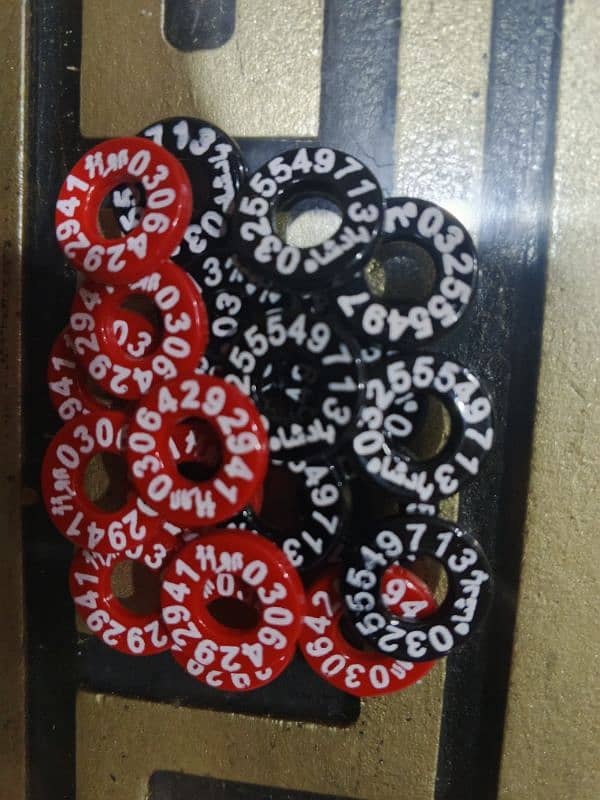 Silicone Rubber Pigeon Rings Printed with Name and Phone Number. 4