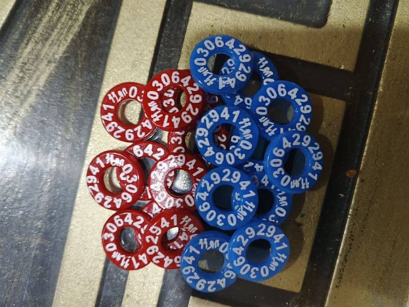 Silicone Rubber Pigeon Rings Printed with Name and Phone Number. 6