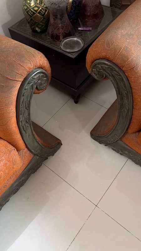 6 Seater Sofa (Price is of the wood) [New poshish is required] 1