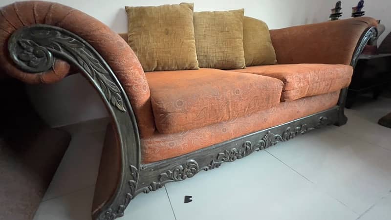 6 Seater Sofa (Price is of the wood) [New poshish is required] 2