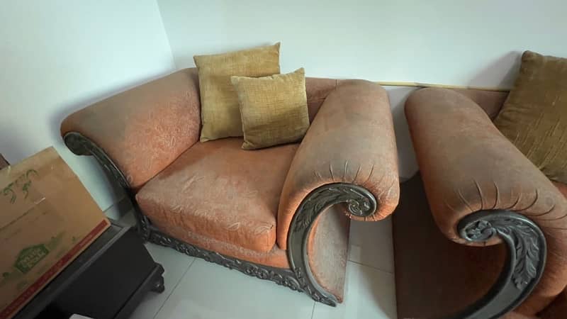 6 Seater Sofa (Price is of the wood) [New poshish is required] 6
