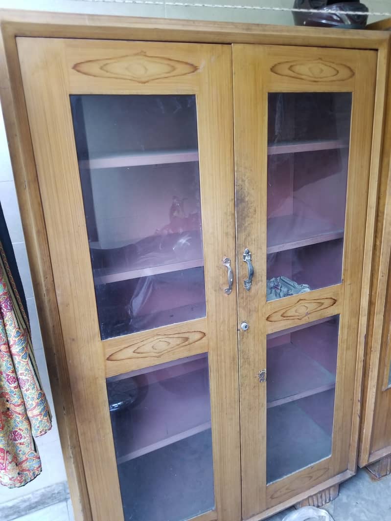 Steel Almirah with transparent glass and in heavy non dented sheet 1
