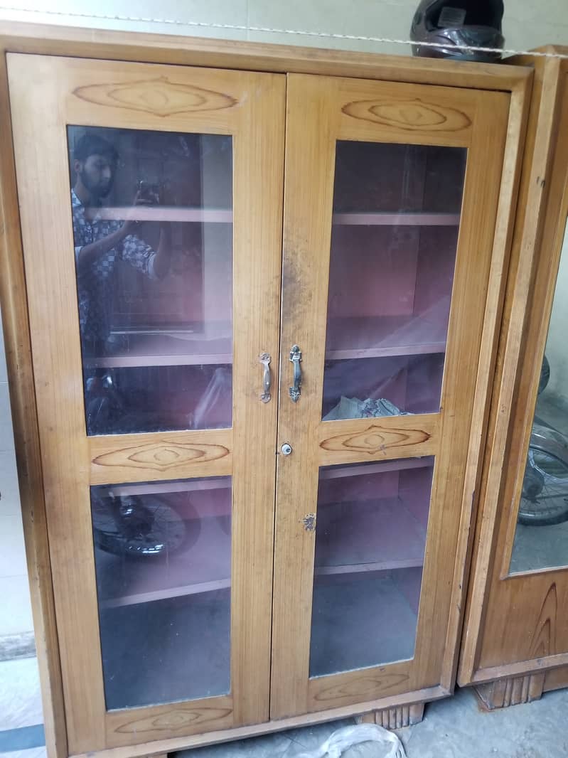 Steel Almirah with transparent glass and in heavy non dented sheet 2