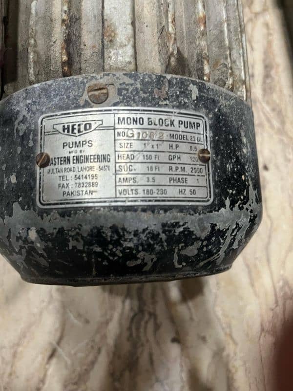 Water Pump | 0.5 HP Mono Block | Original Hico Company 0
