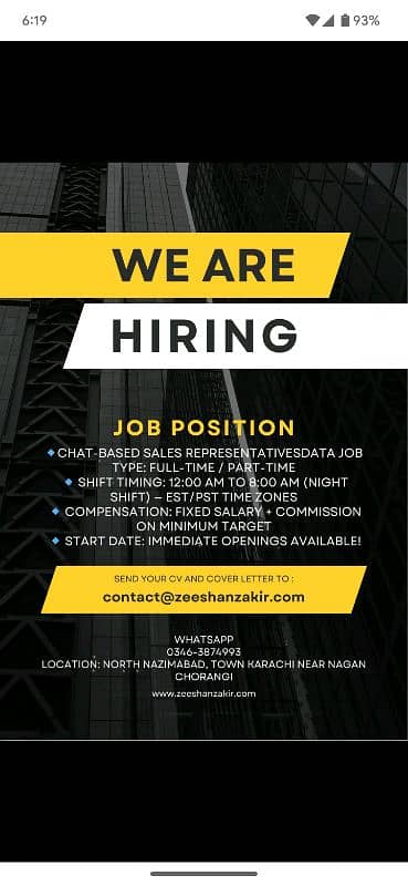 Need a Sales representative 0
