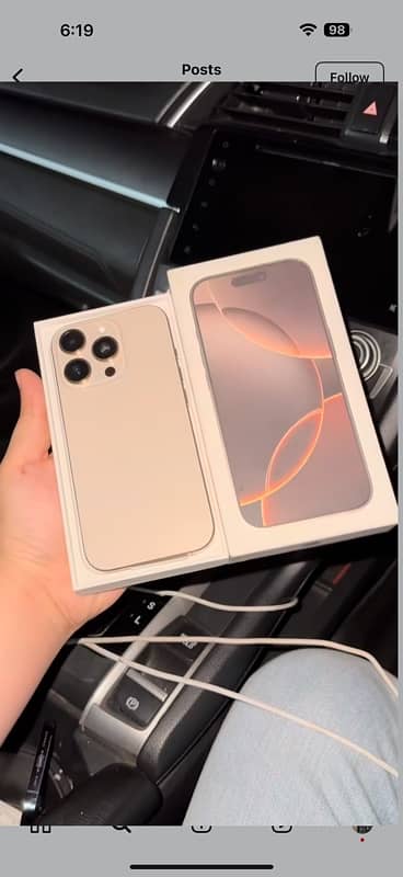 iPhone 16 pro max 256 GB JV natural titanium 30 cycle count for sale 0