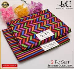 2 pcs women's unstiched printed suit