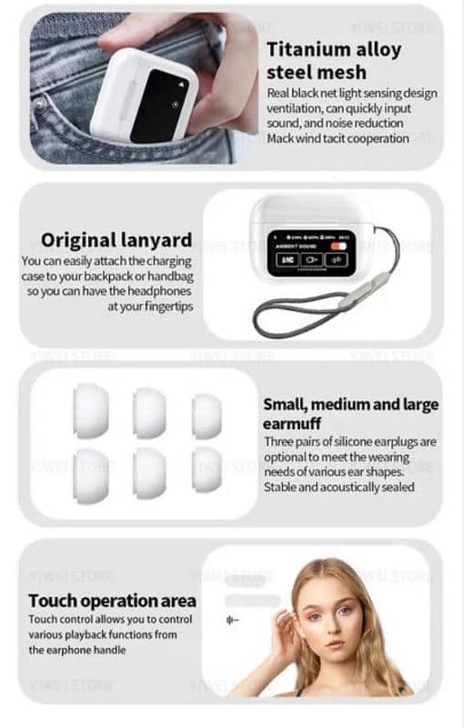 A 9 pro touch screen Wireless Air pods 2