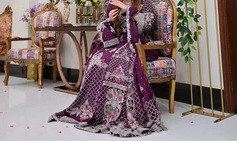 bridal wear maxi (worn once) with complete stone work(customised made) 1