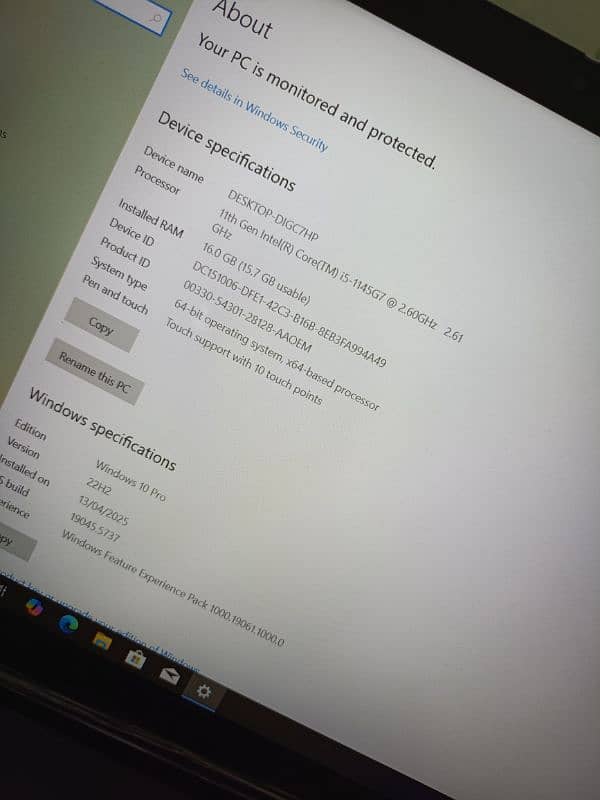 Lenovo Thinkpad T15 Gen 2 core i5 11th gen quadcore 15.6 1080p Touch 11