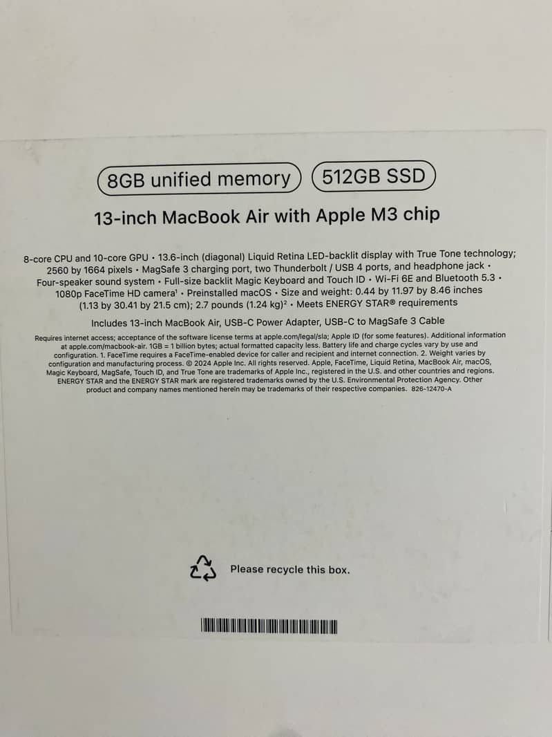 Box packed Macbook Air M3 Chip (non active) 2