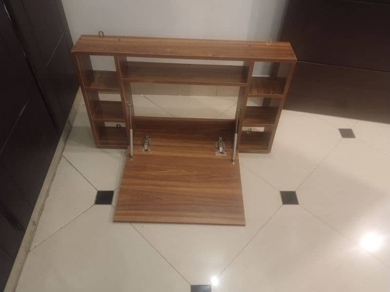 Wall Mounted Foldable Wooden Study Table / Shelf 1