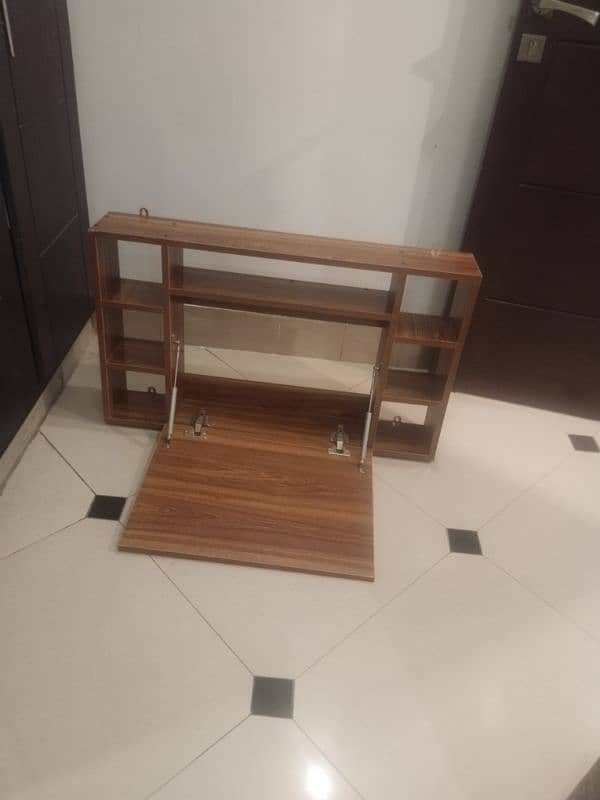 Wall Mounted Foldable Wooden Study Table / Shelf 2