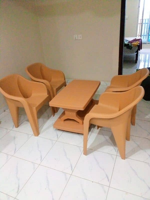 Double Bed for sale with Table Chair Set 4