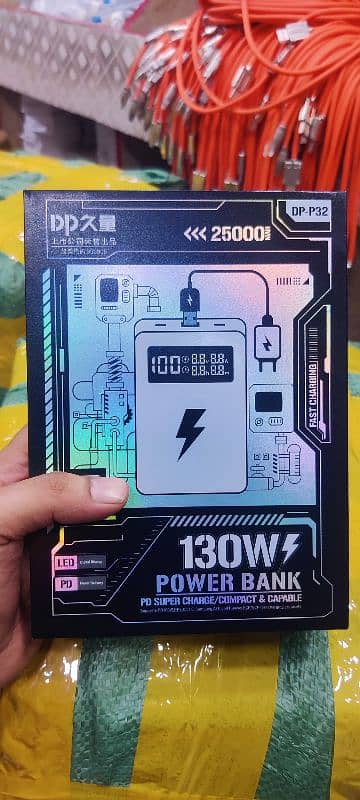 dp orignal power bank 25000 mah 130watt 1