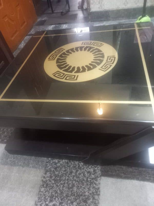 L SHAPED SOFA WITH GLASS TABLE 3