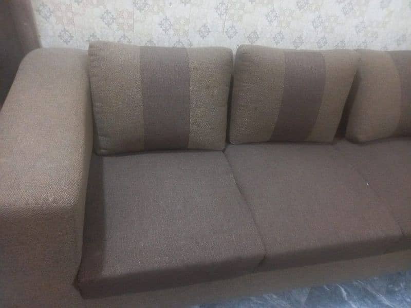 L SHAPED SOFA WITH GLASS TABLE 7