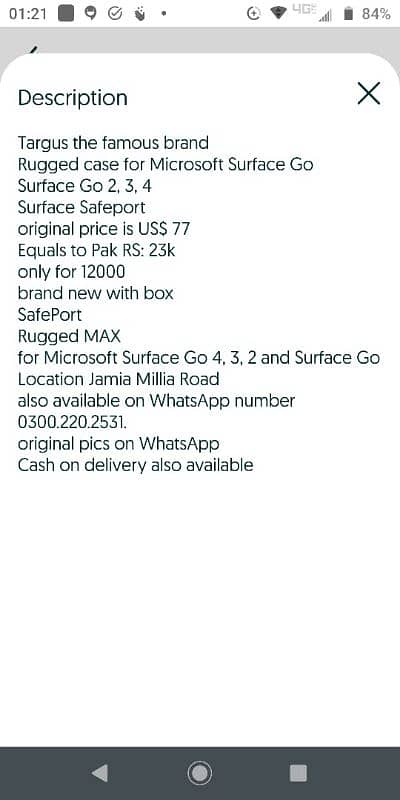 Rugged Case for Microsoft Surface Go & 2, 3, 4 5