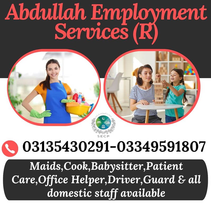 Maids / House Maids / Chef / House Cook / Baby Sitter maid available 0