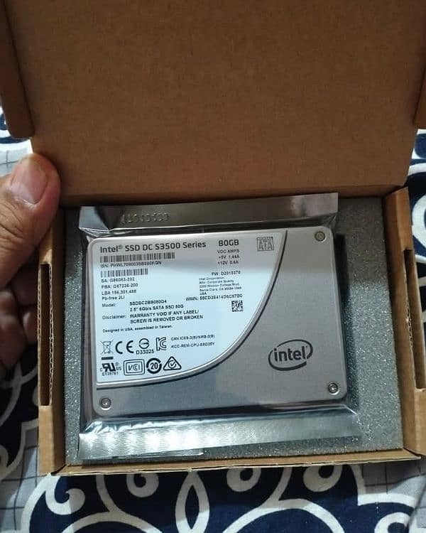 Intel SSD 80GB New Box Packed Zero Used 100% health 0