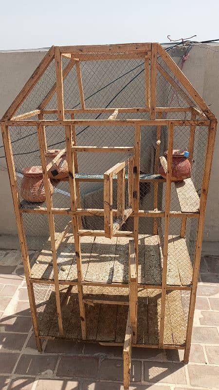 3 portion wodden cage available price can be reduced 1