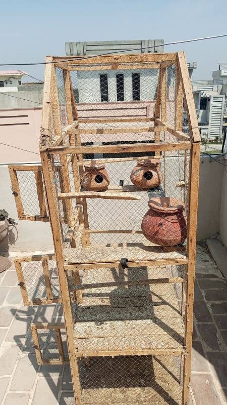 3 portion wodden cage available price can be reduced 2