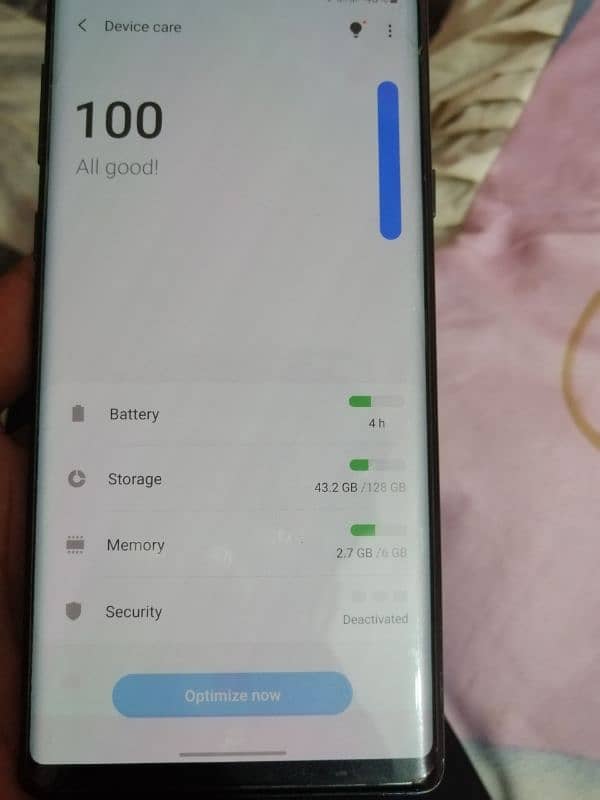 SAMSUNG NOT 9 non pta 1000 may life time pta karva do GA 0