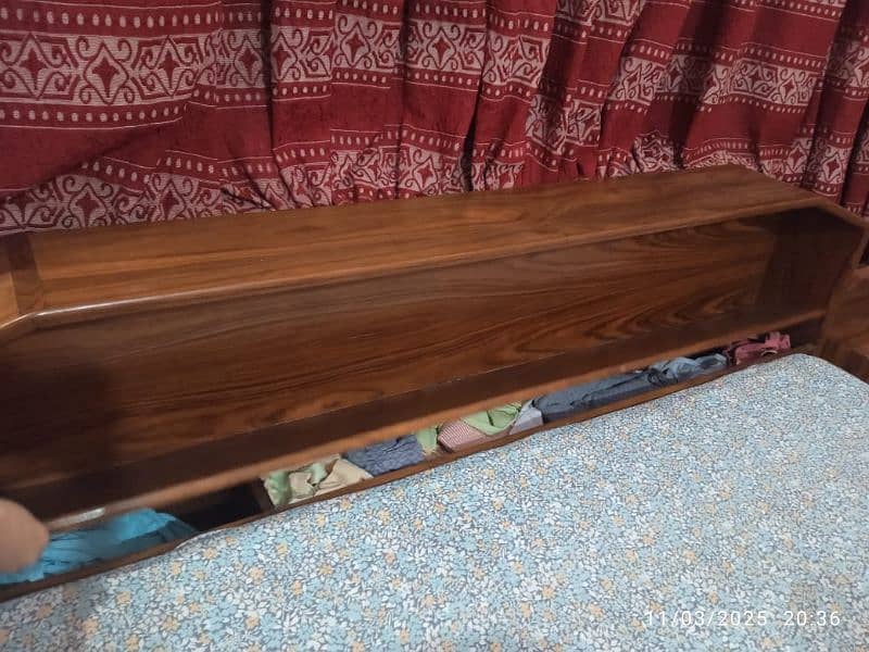Queen size Bed with 2 side tables and new mattress. 1