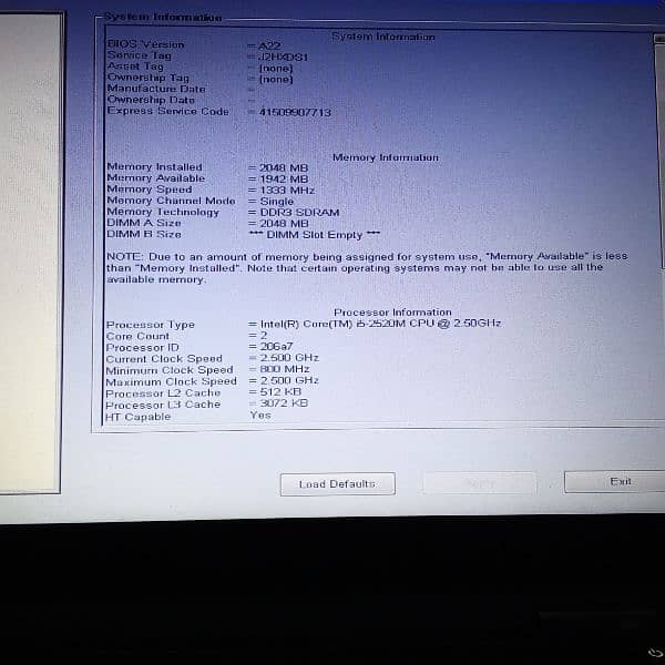 Dell latitute E6320 i5 2nd Generation 3